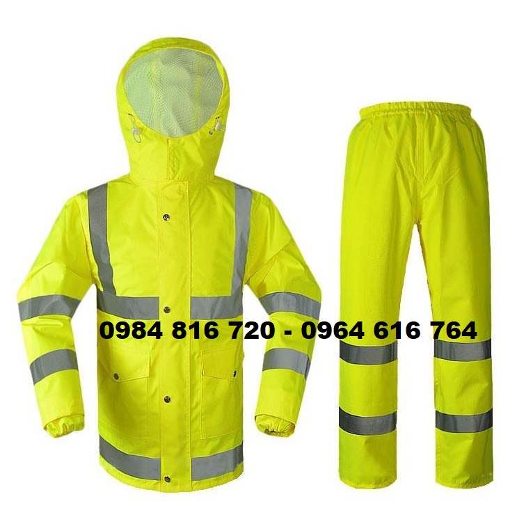 Bộ quần áo mưa phát quang cảnh sát giao thông